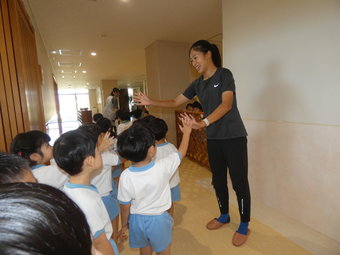 アルビレックス新潟レディース活躍中、田中聖愛さん来園
